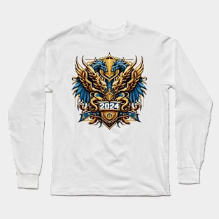 Wooden Gold Blue Dragon 2024 No.2 Long Sleeve T-Shirt